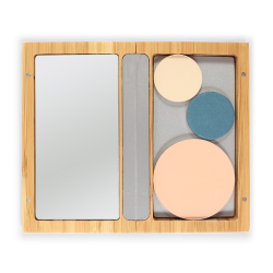Boîtier bambou aimanté rechargeable – avec miroir – livré sans recharges – 130x75x15mm – ZAO