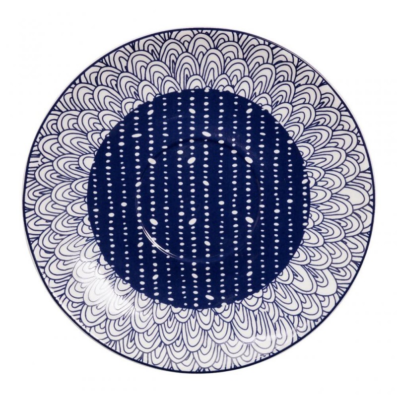Le Bleu de Nîmes – Sous-tasse cappuccino – 165mm – porcelaine – TOKYO DESIGN STUDIO