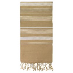 Fouta sable et blanc pur 100 * 200 cm