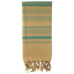 Fouta sable et bleu alizé 100 * 200 cm