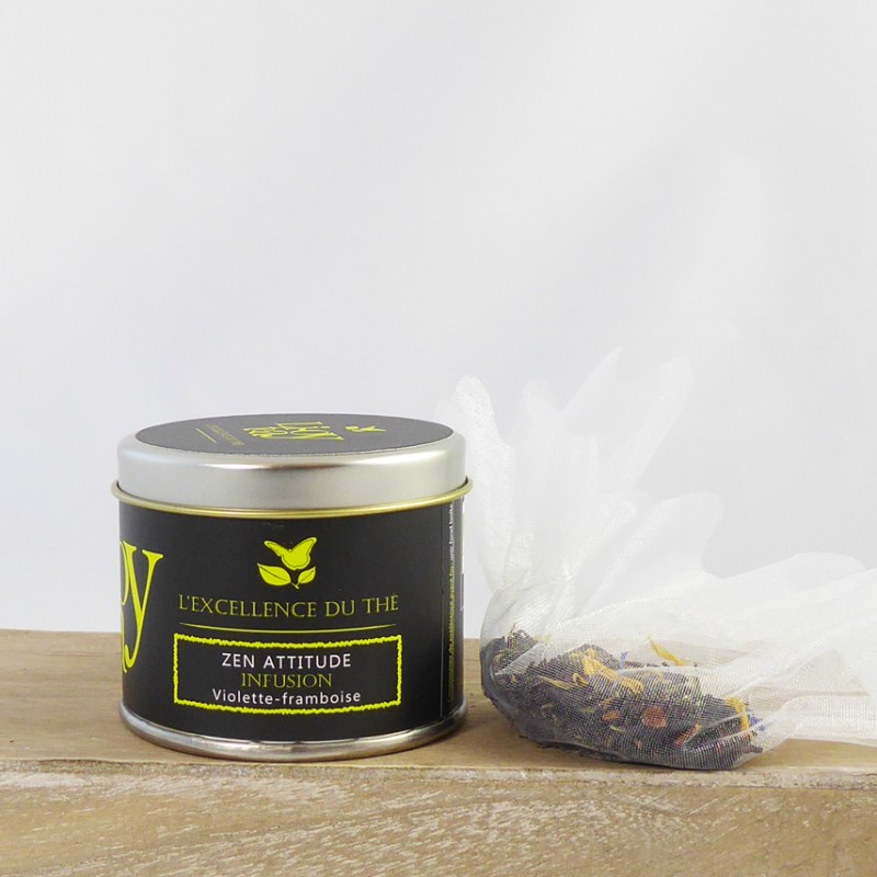 Zen attitude – Infusion – violette, framboise – boîte métal – 40g – bio – LIOY TEA Zen attitude – Infusion – violette, framboise – boîte métal – 40g – bio – LIOY TEA