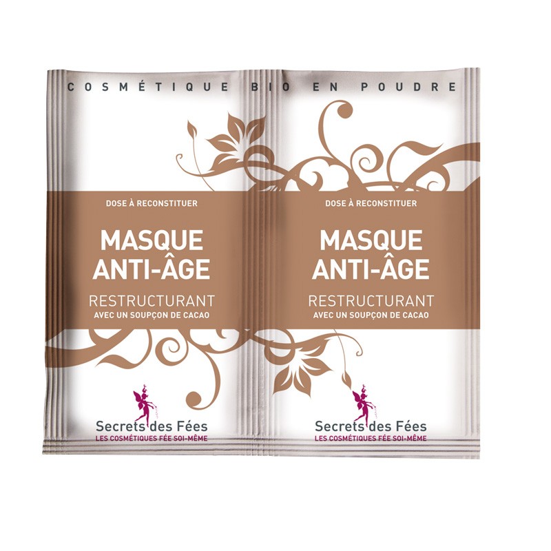 Masque anti-âge – restructurant – cacao – 2 doses – bio, slow cosmétique – SECRETS DES FÉES Masque anti-âge – restructurant – cacao – 2 doses – bio, slow cosmétique – SECRETS DES FÉES