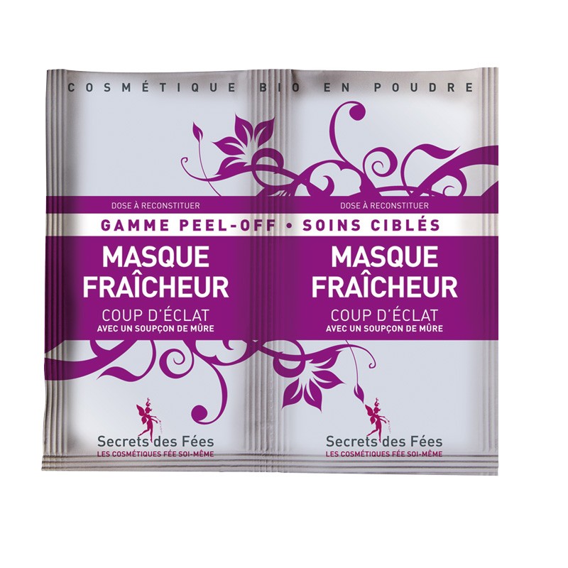 Masque fraîcheur – coup d'éclat – mûre – gamme peel-off, soins ciblés – 2 doses – bio, slow cosmétique – SECRETS DES FÉES Masque fraîcheur – coup d'éclat – mûre – gamme peel-off, soins ciblés – 2 doses – bio, slow cosmétique – SECRETS DES FÉES