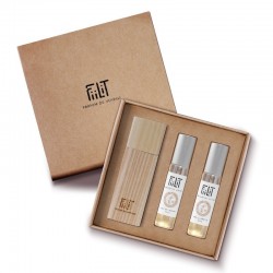 Eau de parfum mixte – Coffret : 3 recharges BALI + écrin bois NATUREL – 3x10ml – naturel, vegan, slow cosmétique – FIILIT