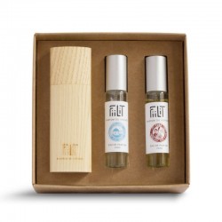 Eau de parfum mixte – Coffret : BALI + CUBA + CYCLADES + écrin bois NATUREL – 3x10ml – naturel, vegan, slow cosmétique – FIILIT