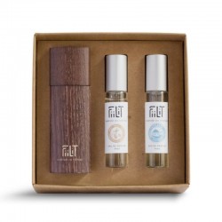 Eau de parfum mixte – Coffret : BALI + CUBA + CYCLADES + écrin bois TOBACCO – 3x10ml – naturel, vegan, slow cosmétique – FIILIT