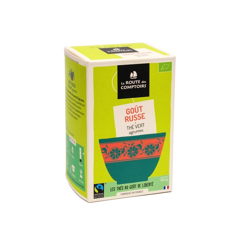 Thé vert bio Goût Russe 20 infusettes Thé vert bio Goût Russe 20 infusettes