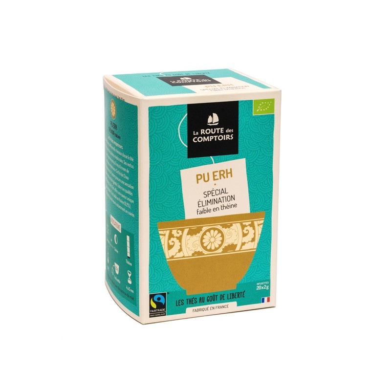 Thé noir bio PU ERH 20 infusettes Thé noir bio PU ERH 20 infusettes