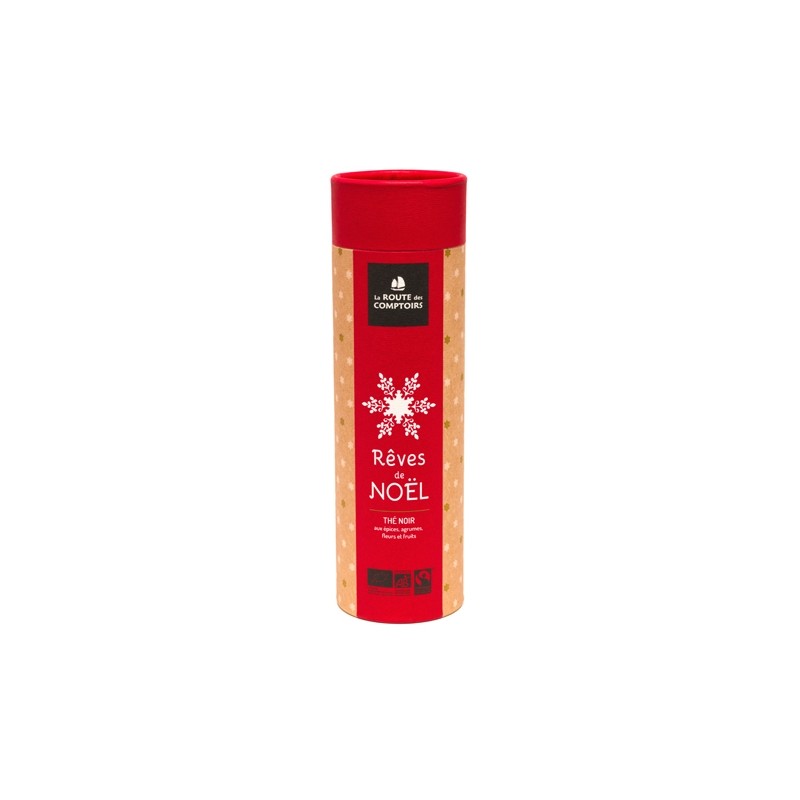 Thé noir bio Rêves de Noël tube 100 g Thé noir bio Rêves de Noël tube 100 g