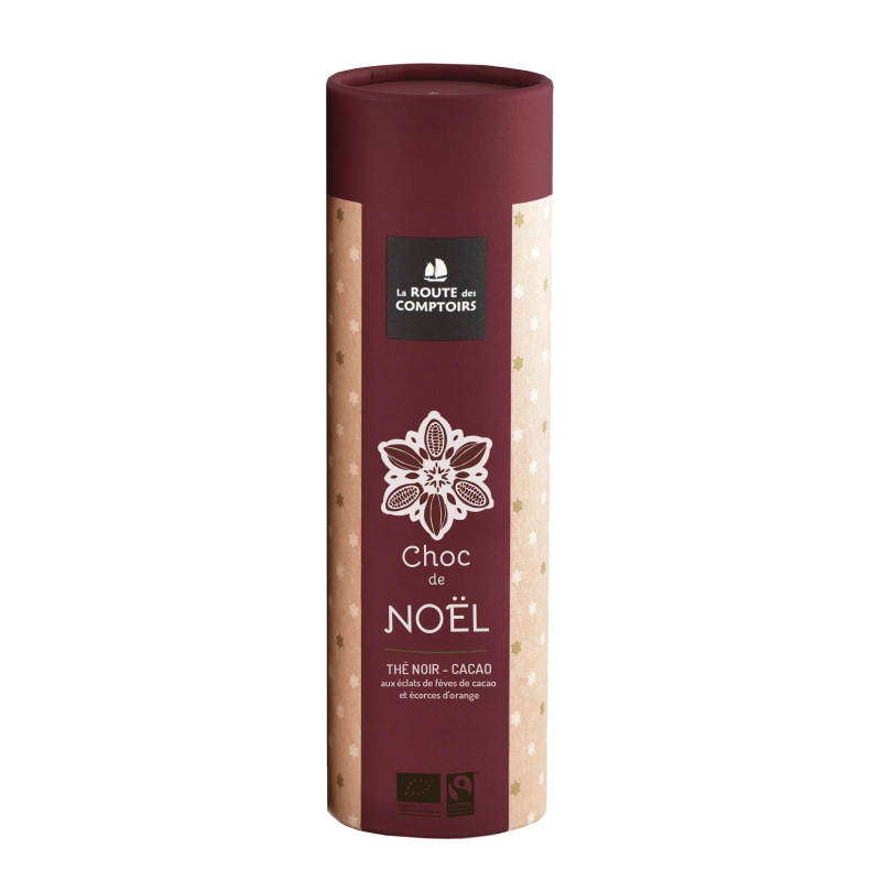 Thé noir bio Choc de Noël tube 100g Thé noir bio Choc de Noël tube 100g