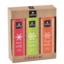 Coffret thés & rooïbos bio de Noël 3*mini tubes de 40g