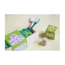 Coffret vert feuille : brosse à dent souple + dentifrice menthe poivrée + déodorant – vegan, zéro déchet – LAMAZUNA