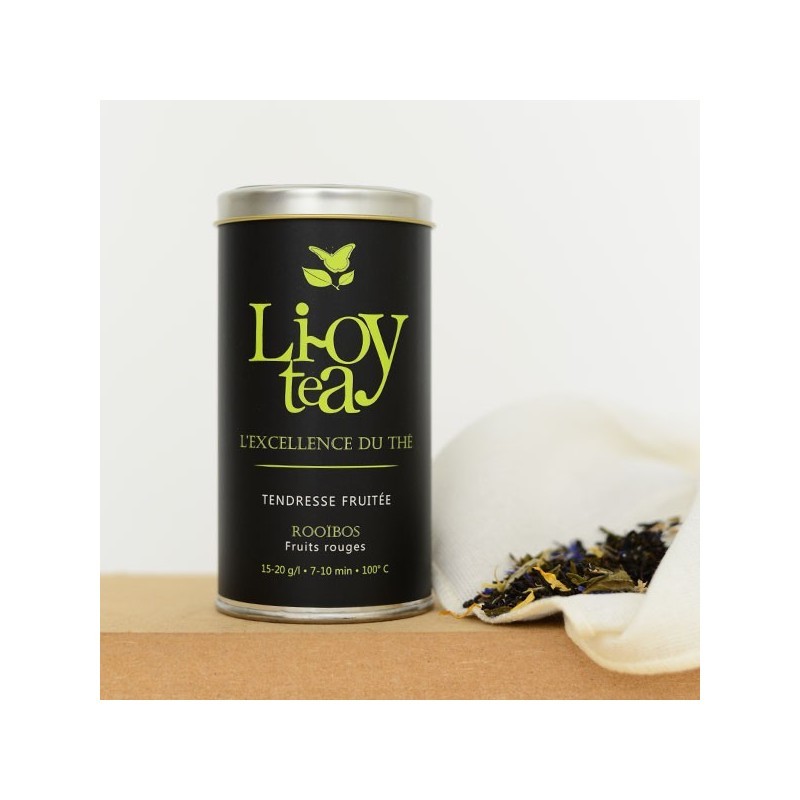 Tendresse fruitée – Rooibos – Fruits rouges – boîte métal – 100g – bio – LIOY TEA Tendresse fruitée – Rooibos – Fruits rouges – boîte métal – 100g – bio – LIOY TEA