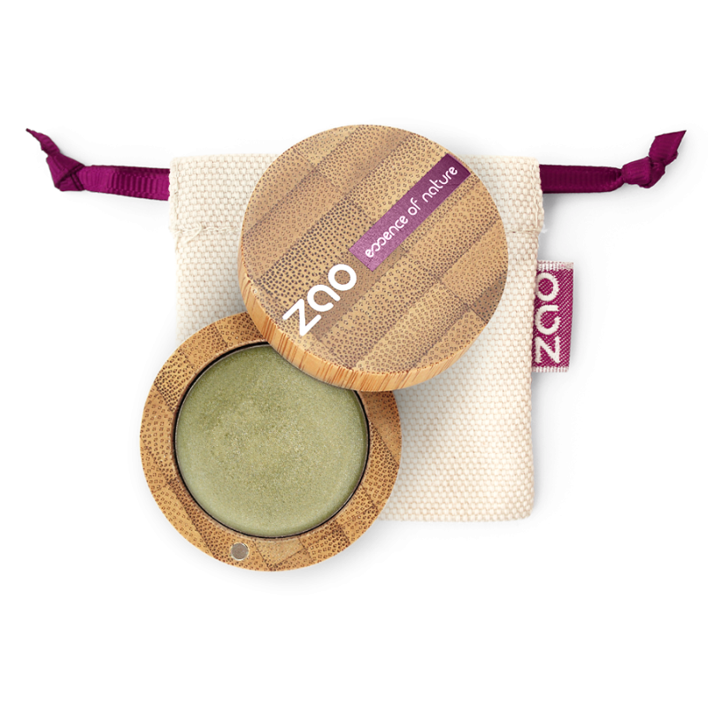 Fard à paupières crème – 252 BAMBOU – boîtier bambou rechargeable – 3g – bio, vegan – ZAO