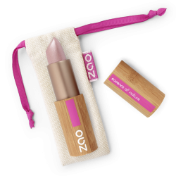 Rouge à lèvres nacré – 401 AMÉTHYSTE – boîtier bambou rechargeable – 3,5g – bio, vegan – ZAO
