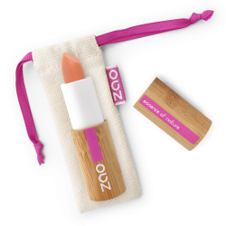 Rouge à lèvres soft touch – 432 PÊCHE – boîtier bambou rechargeable – 3,5g – bio, vegan – ZAO