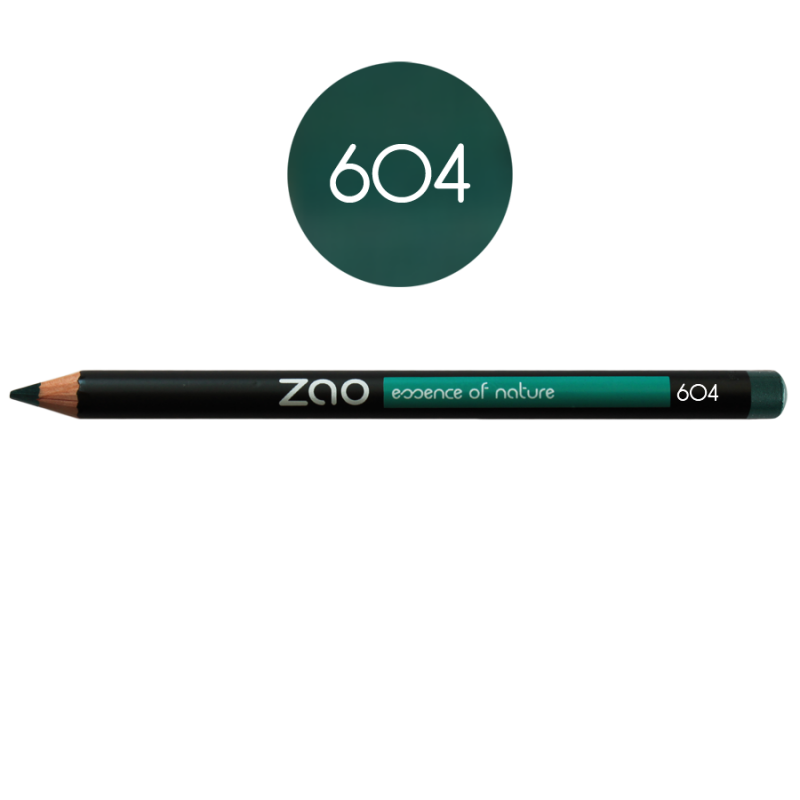 Crayon – yeux, lèvres, sourcils – 604 VERT SOMBRE – 1,14g – naturel, vegan – ZAO