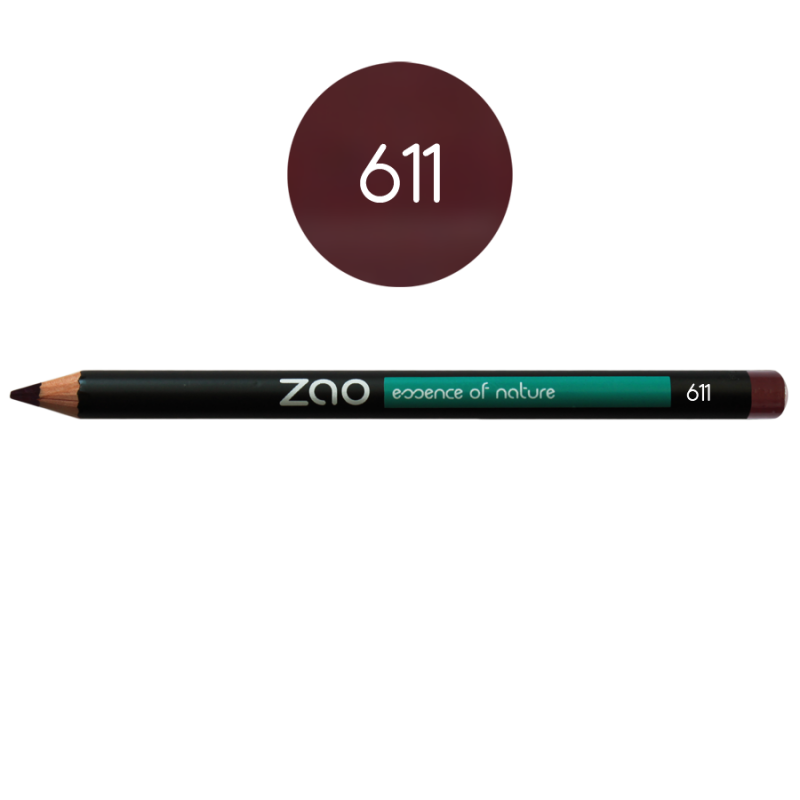 Crayon – yeux, lèvres, sourcils – 611 POURPRE – 1,14g – naturel, vegan – ZAO