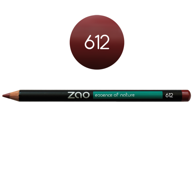 Crayon – yeux, lèvres, sourcils – 612 BORDEAUX – 1,14g – naturel, vegan – ZAO