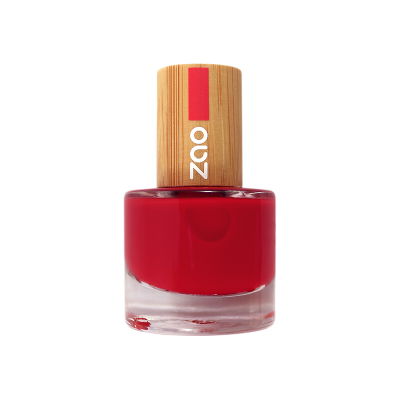 Vernis à ongles – 650 ROUGE CARMIN – 8ml – 8 free vegan – ZAO